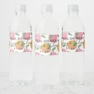 Citrus Orange Peaches Fruit Wedding  Water Bottle Label