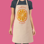 Citrus Orange Personalized Apron<br><div class="desc">Cute citrus oranges on a blush pink background.  Stand out from the crowd with this fun fruit design.  Perfect for a catering business or bakery,  or just to show who's in charge! 
 Change the text to customize.</div>