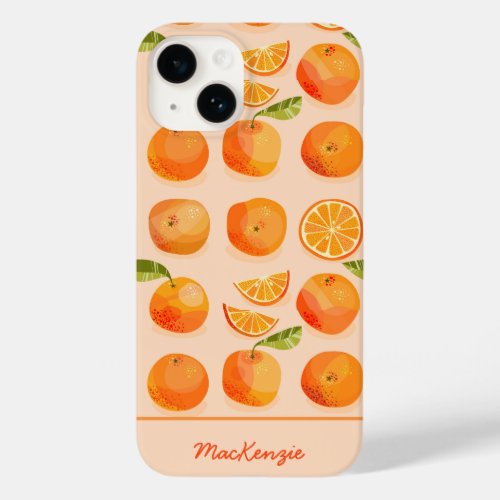 Citrus Orange Personalized Case_Mate iPhone 14 Case