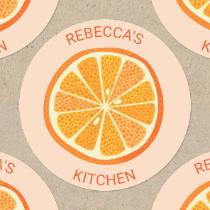 Citrus Orange Personalized Classic Round Sticker