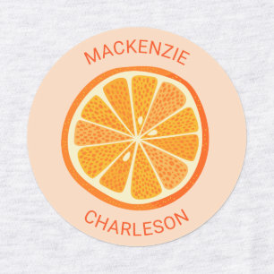 Citrus Orange Personalized Kids' Labels