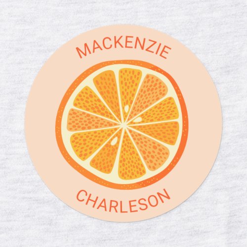 Citrus Orange Personalized Kids Labels