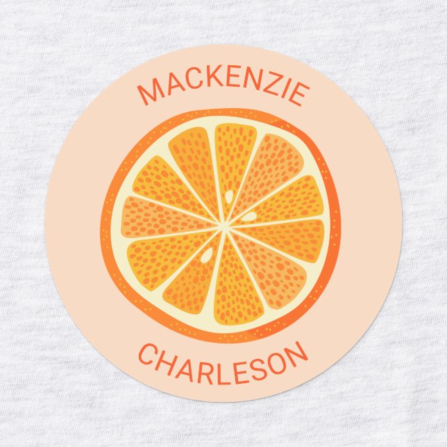 Citrus Orange Personalized Kids' Labels (Design 1)