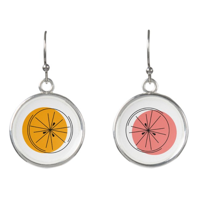 Citrus Orange Pink earrings (Front)