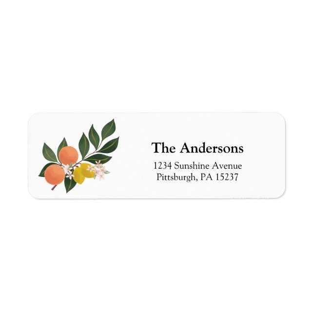 Citrus Orange Return Address Label (Front)