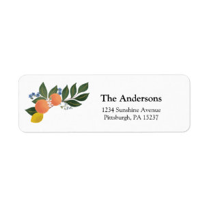 Citrus Orange Return Address Label