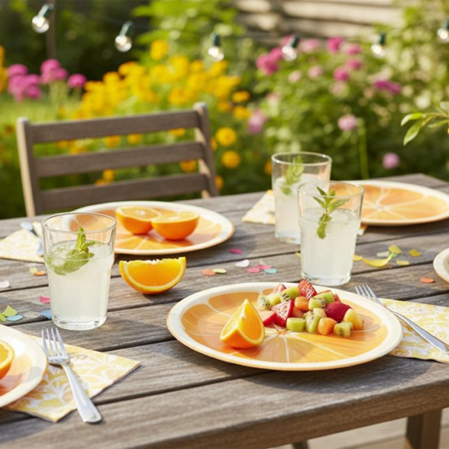 Citrus Orange Slice Paper Plate (Creator Uploaded)