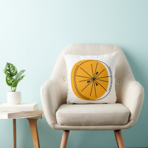 Citrus Orange square Throw Pillow