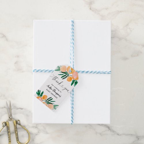 Citrus Orange Thank You Baby Shower Gift Tags