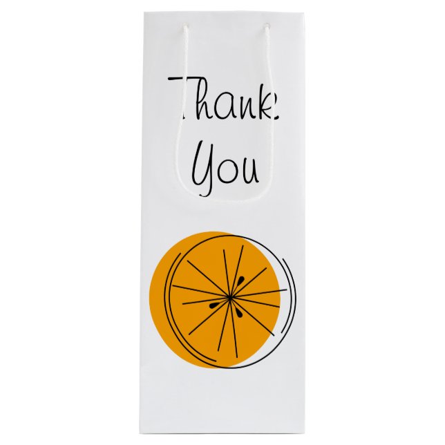 Citrus Orange Thank You gift bag wine (Front)