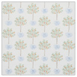 Citrus Orange Tree Ginger Jar Planter Pattern Fabric