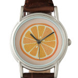 Citrus Orange Watch<br><div class="desc">Zingy and delicious fun orange citrus fruit on a blush pink background. Original art by Nic Squirrell.</div>