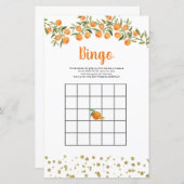 Citrus Orange Watercolor Bingo Game (Front/Back)