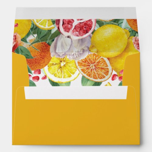 Citrus Orange Wedding Envelope