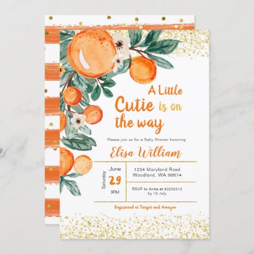 Citrus Oranges Baby Shower Invitation