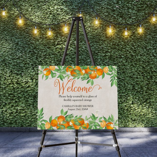 Citrus Oranges Blossom Botanical Welcome Foam Board (Creator Uploaded)