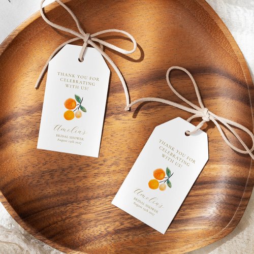 Citrus Oranges Bridal Brunch Custom Thank You  Gift Tags