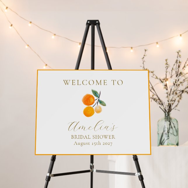 Citrus Oranges Bridal Brunch Custom Welcome Sign (In Situ (Stand))