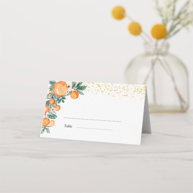 Citrus Oranges Bridal Shower Place card (Back)