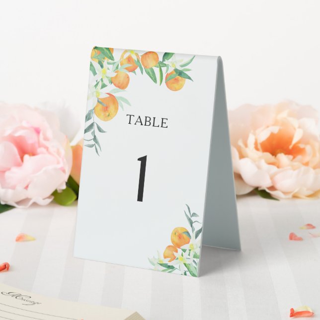 Citrus oranges Bridal shower Table Tent (In SItu (Wedding))