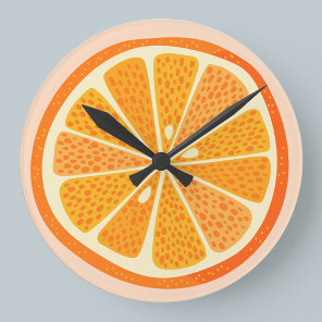 Citrus Oranges Fun Round Clock
