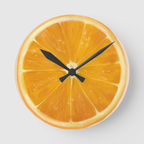 Citrus Oranges Fun Round Clock