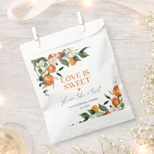 Citrus oranges Love is sweet bridal shower Favor Bag