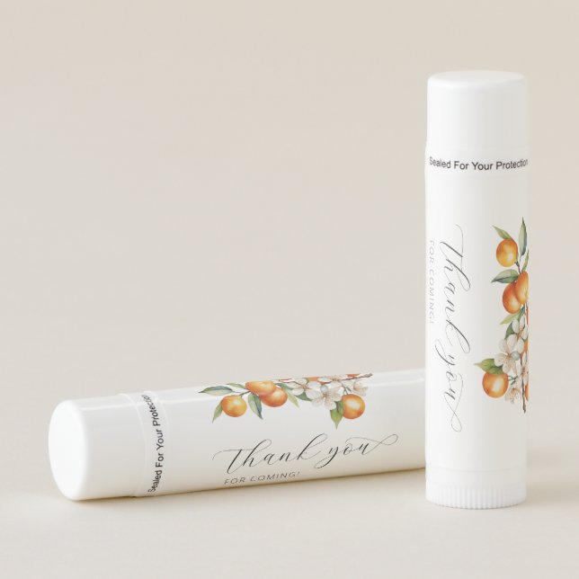Citrus Oranges Summer Baby Shower  Lip Balm (Front)