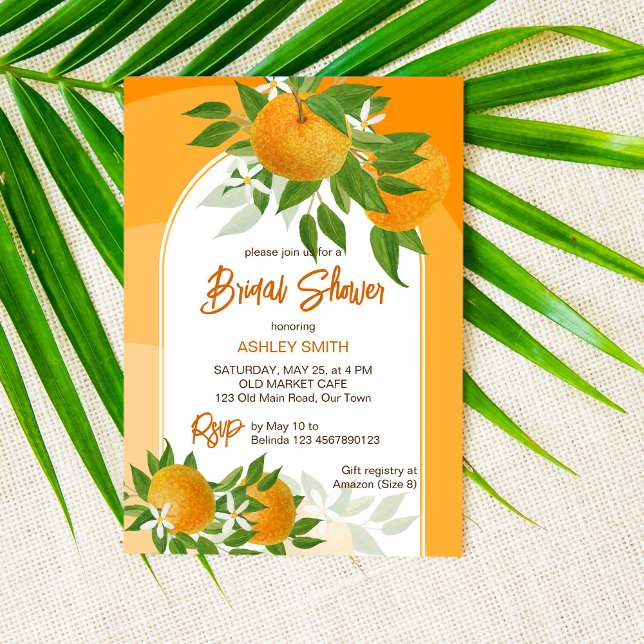 Citrus oranges summer bridal shower invitation (Creator Uploaded)