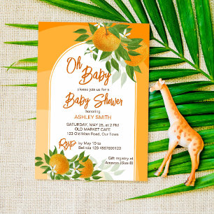Citrus oranges summer oh baby shower invitation