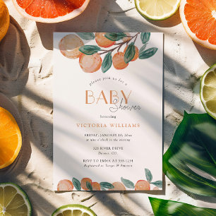 Citrus Oranges Tangerines Baby Shower Invitation