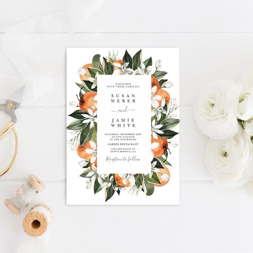 Citrus oranges wedding invitation