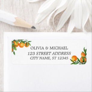 Citrus Oranges Wedding Return Address Label