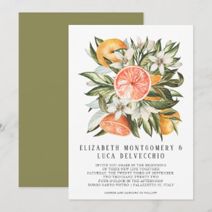 Citrus Orchard Boho Botanical Wedding Invitation