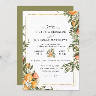 Citrus Orchard Boho Botanical Wedding Invitation