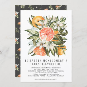 Citrus Orchard Boho Botanical Wedding Invitation