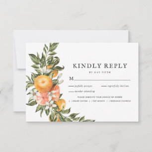 Citrus Orchard Boho Greenery RSVP w/Meal Card