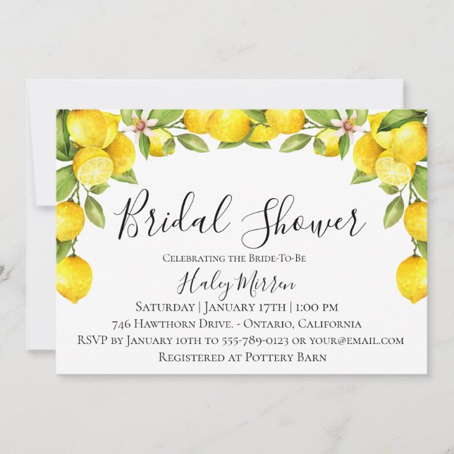 Citrus Orchard Bridal Shower Invitation (Front)