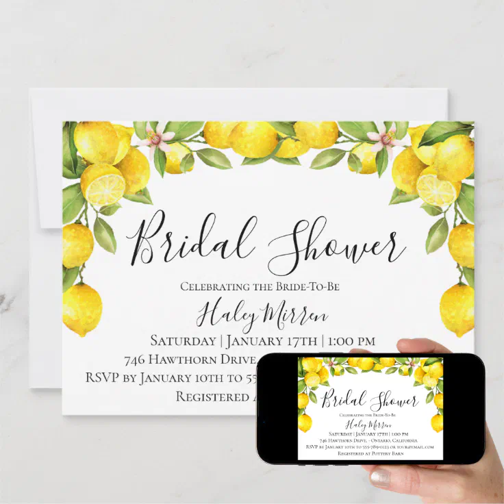 Citrus Orchard Bridal Shower Invitation Zazzle