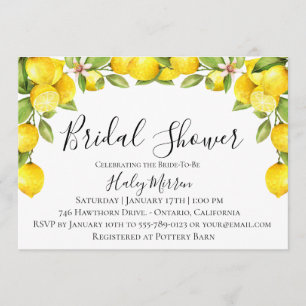 Citrus Orchard Bridal Shower Invitation