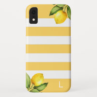 Citrus Orchard Lemon Stripe Monogram