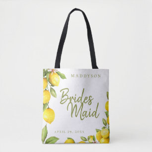 Citrus Orchard Lemons Bridesmaid Tote Bag