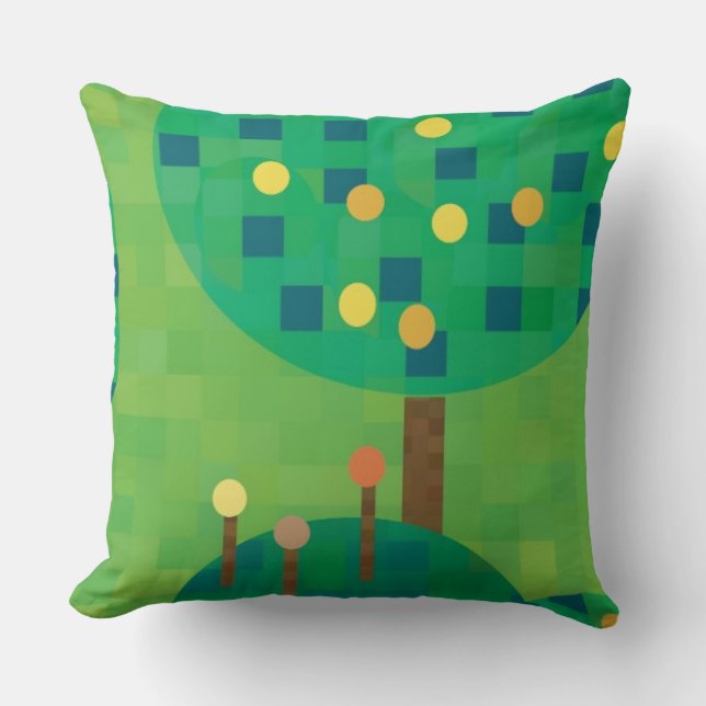 citrus orchard or garden throw pillow (Front)