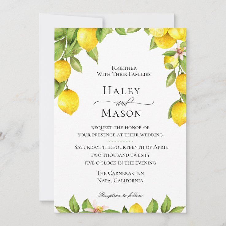 Citrus Orchard Wedding Invitation 