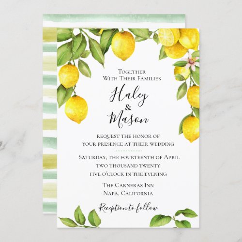 Citrus Orchard Wedding Invitation