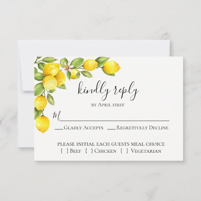Citrus Orchard Wedding RSVP Card (Front)
