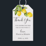 Citrus Orchard Wedding Thank You Gift Tag<br><div class="desc">Watercolor lemons and leaves,  wedding thank you gift tags. Personalize and customize text font style,  color and size.</div>