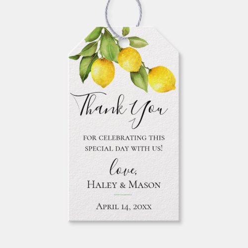 Citrus Orchard Wedding Thank You Gift Tag