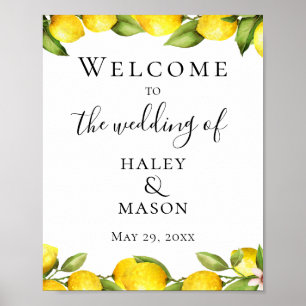 Citrus Orchard Wedding Welcome Poster