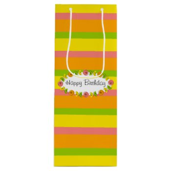Citrus Oval Stripe Classic Birthday Gift Bag Wine by QuirkyChic at Zazzle